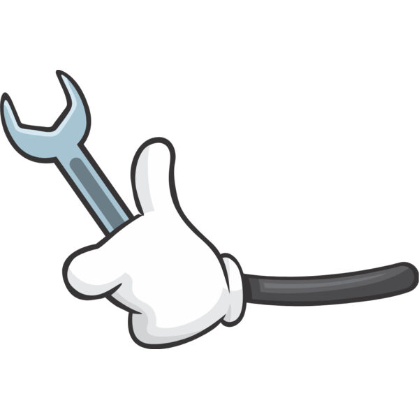 Cartoon Hand Holding Wrench 1 Thumbnail
