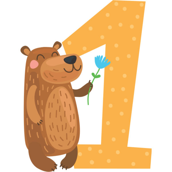 One Birthday Animal Bear Number 1 Thumbnail