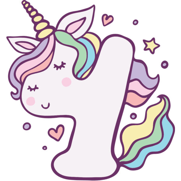 Four Birthday Unicorn Number 1 Thumbnail