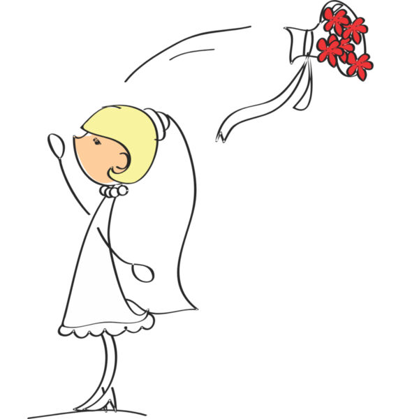 Cartoon Wedding Bride Bouquet Toss 1 Thumbnail