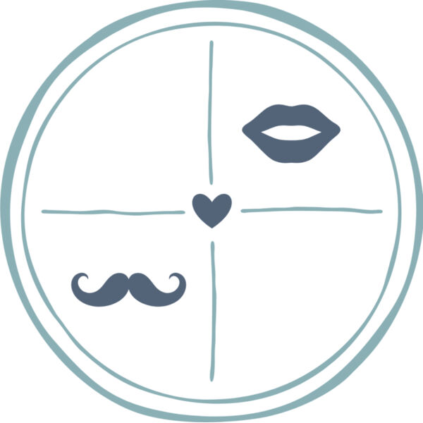 Wedding Lips Moustache Heart Emblem 1 Thumbnail